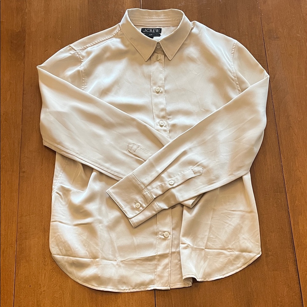 J. Crew Woman’s Silky Cream Button Down Shirt